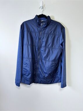 Cutter & Buck Men’s Large CB DryTec Blue Full Zip Hybrid Golf Jacket Gorpcore